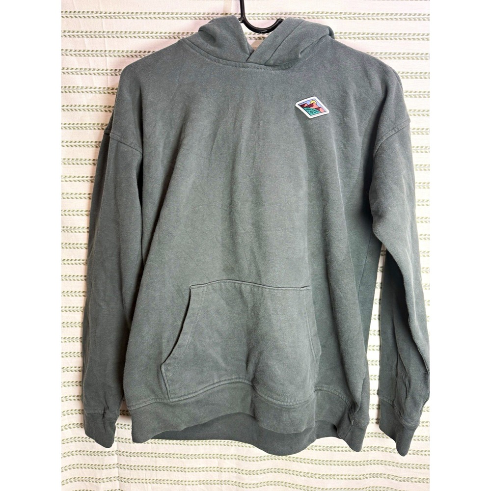 Abercrombie Kids Boys Size 16 Gray Relaxed Pullover Hoodie Nature Graphic